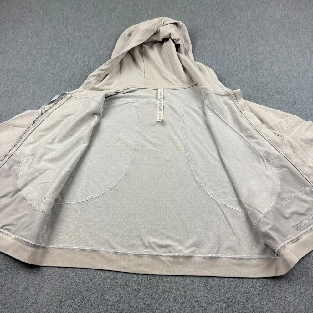 Lululemon Next Move Jacket‎ Hoodie Womens 12 Beige Full Zip Sweatshirt W4APOS